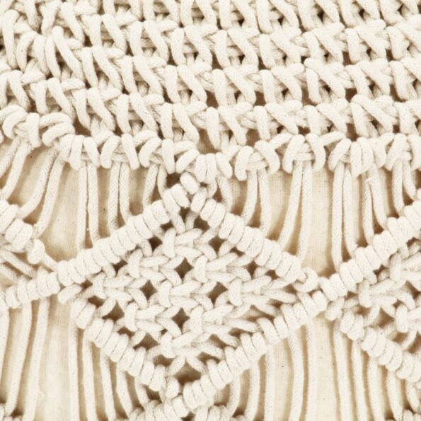 vidaXL Ručne vyrobená taburetka macrame 45x30 cm, bavlna – Obrázok 2