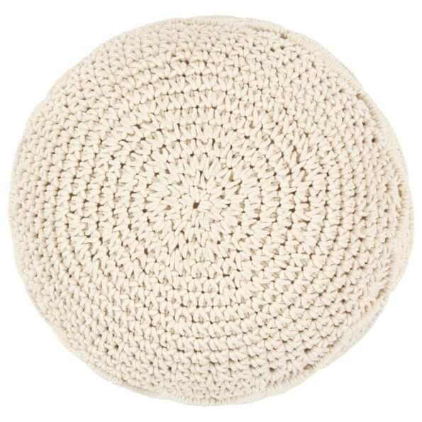 vidaXL Ručne vyrobená taburetka macrame 45x30 cm, bavlna – Obrázok 3