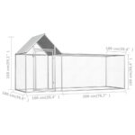 vidaXL Kurín 3x1x1,5 m, pozinkovaná oceľ – Obrázok 6