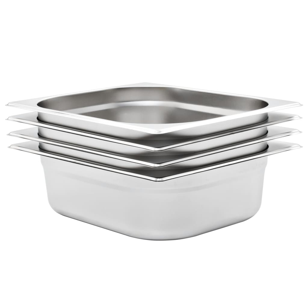 VXL8718475740803_a_en_hd_1.jpg vidaXL Gastronádoby 4 ks, GN 1/2, 100 mm, nehrdzavejúca oceľ – Obrázok 1
