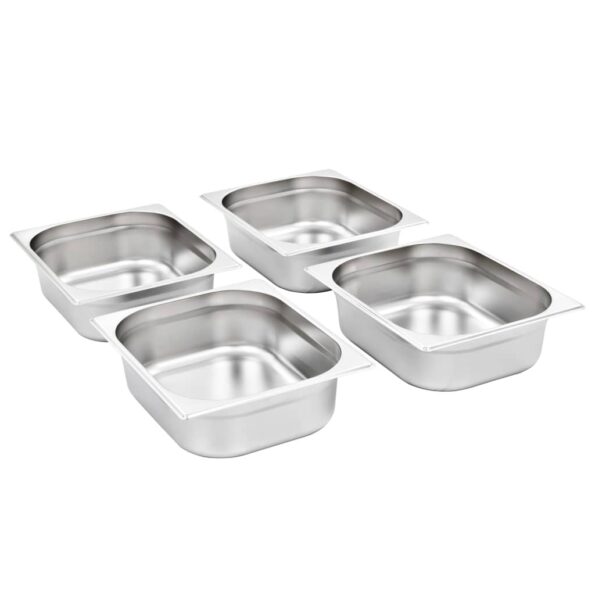 vidaXL Gastronádoby 4 ks, GN 1/2, 100 mm, nehrdzavejúca oceľ – Obrázok 2