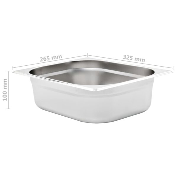 vidaXL Gastronádoby 4 ks, GN 1/2, 100 mm, nehrdzavejúca oceľ – Obrázok 8