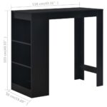 vidaXL Barový stôl s poličkou čierny 110x50x103 cm – Obrázok 6