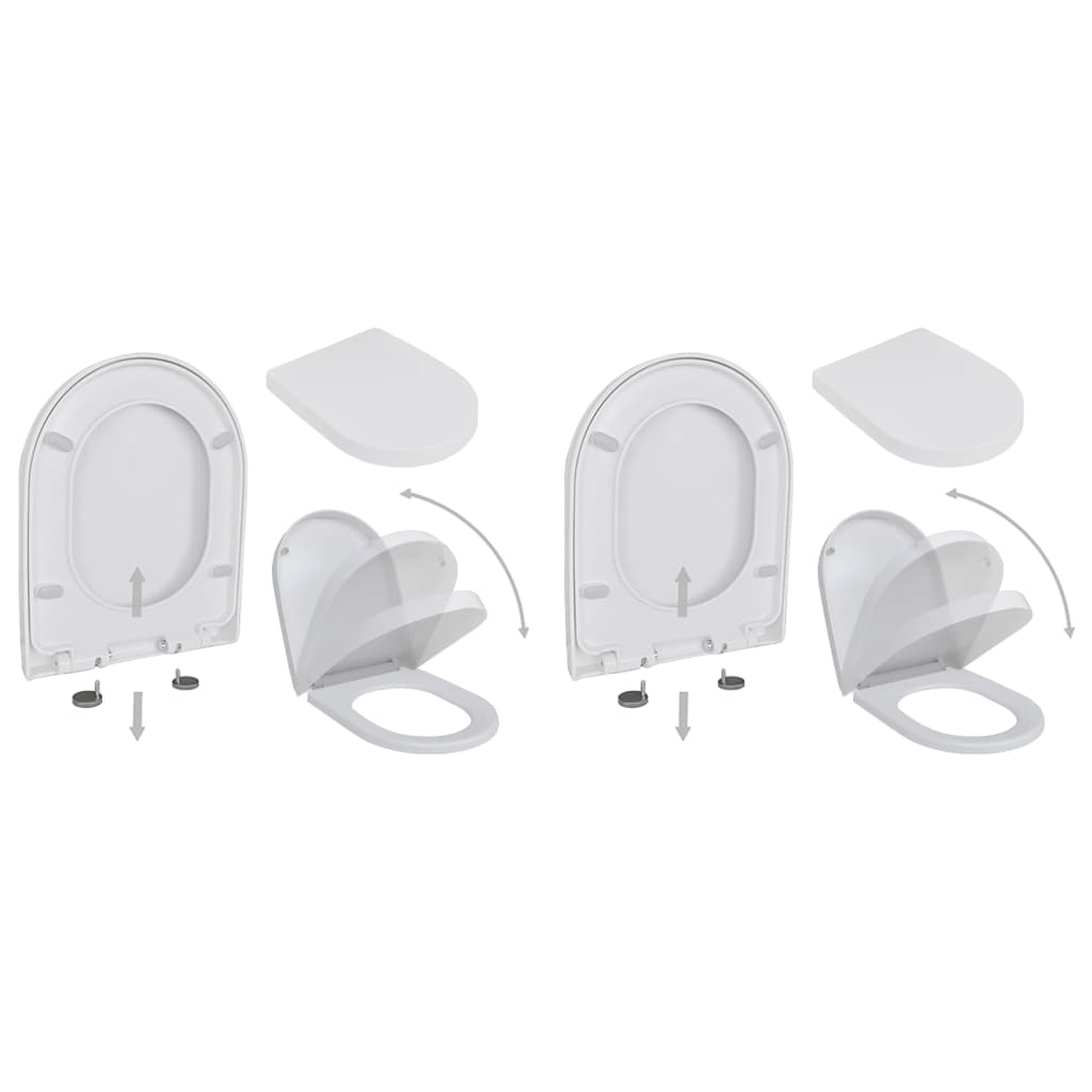 VXL8718475797098_a_en_hd_1.jpg vidaXL WC sedadlá s pomalým sklápaním 2 ks, plast, biele – Obrázok 1