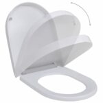 vidaXL WC sedadlá s pomalým sklápaním 2 ks, plast, biele – Obrázok 2