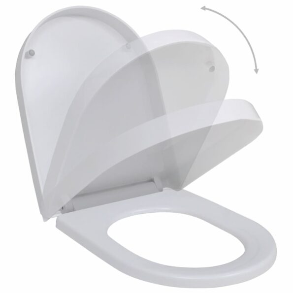 vidaXL WC sedadlá s pomalým sklápaním 2 ks, plast, biele – Obrázok 2