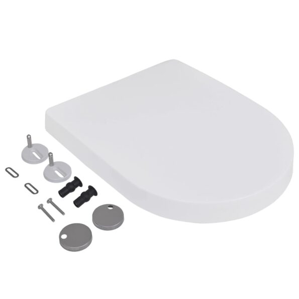 vidaXL WC sedadlá s pomalým sklápaním 2 ks, plast, biele – Obrázok 3