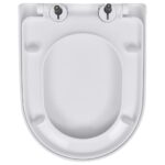 vidaXL WC sedadlá s pomalým sklápaním 2 ks, plast, biele – Obrázok 5