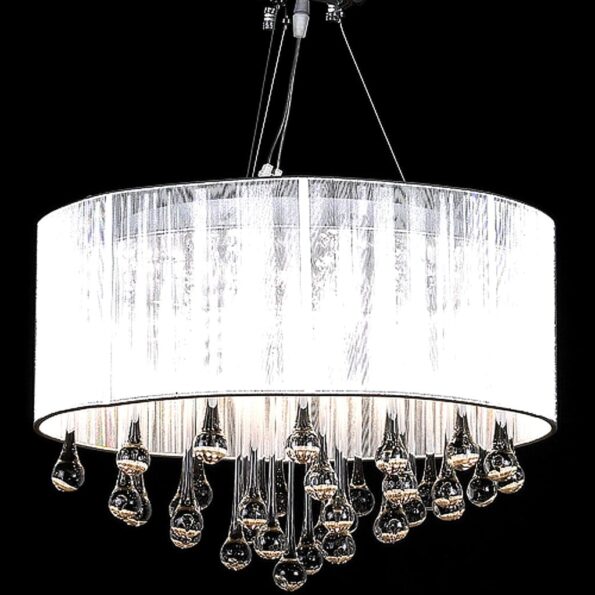 vidaXL Luster s 85 krištáľmi, biely – Obrázok 2