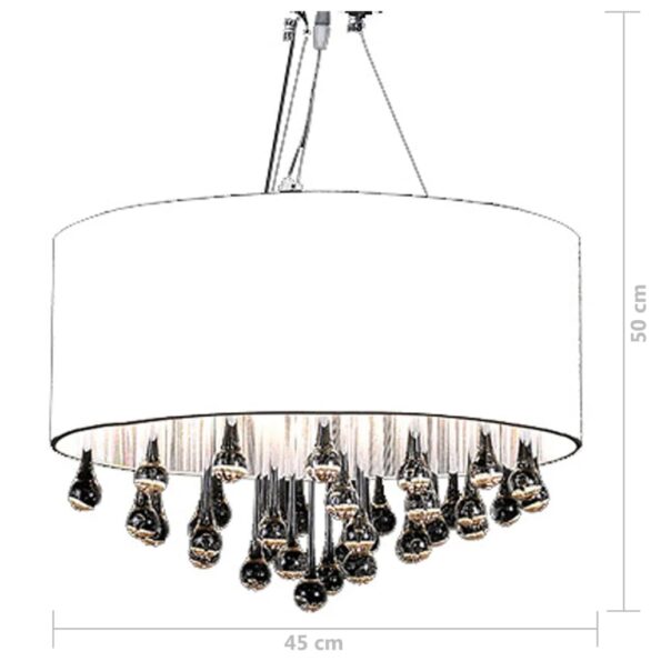 vidaXL Luster s 85 krištáľmi, biely – Obrázok 4