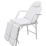 vidaXL Prenosné kreslo na ošetrenie tváre, umelá koža, 185x78x76 cm, biele – Obrázok 2