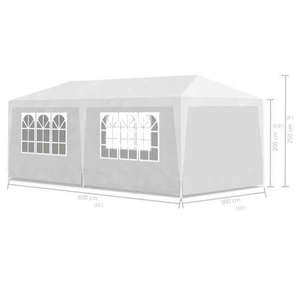 vidaXL Párty stan 3x6 m, biely – Obrázok 6
