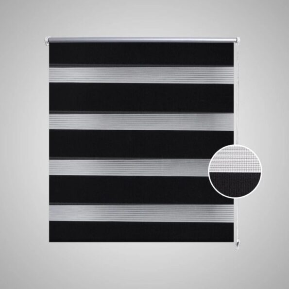 vidaXL Zebrová roleta 80,9x150 cm Šírka látky 76,7 cm čierna – Obrázok 3