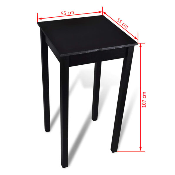 vidaXL Barový stôl, MDF, čierny 55x55x107 cm – Obrázok 5