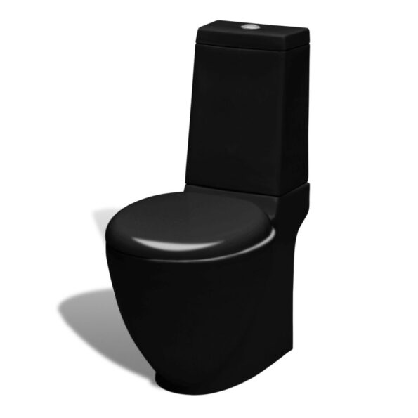 Stojaca toaleta a bidet, čierna, keramika – Obrázok 3