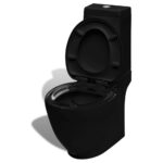 Stojaca toaleta a bidet, čierna, keramika – Obrázok 5