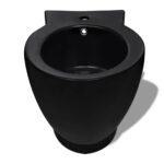 Stojaca toaleta a bidet, čierna, keramika – Obrázok 7