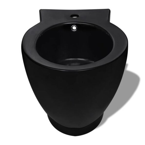 Stojaca toaleta a bidet, čierna, keramika – Obrázok 7
