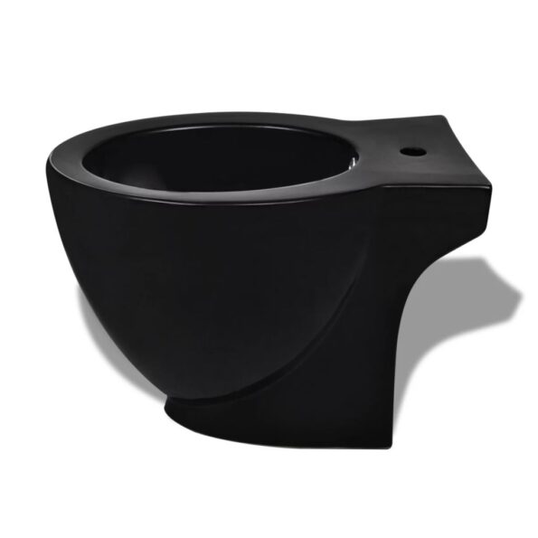 Stojaca toaleta a bidet, čierna, keramika – Obrázok 9