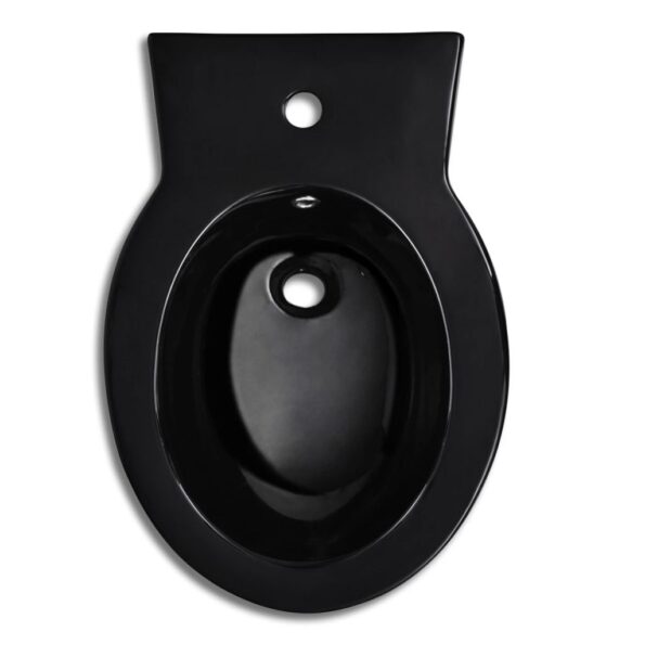 Stojaca toaleta a bidet, čierna, keramika – Obrázok 10