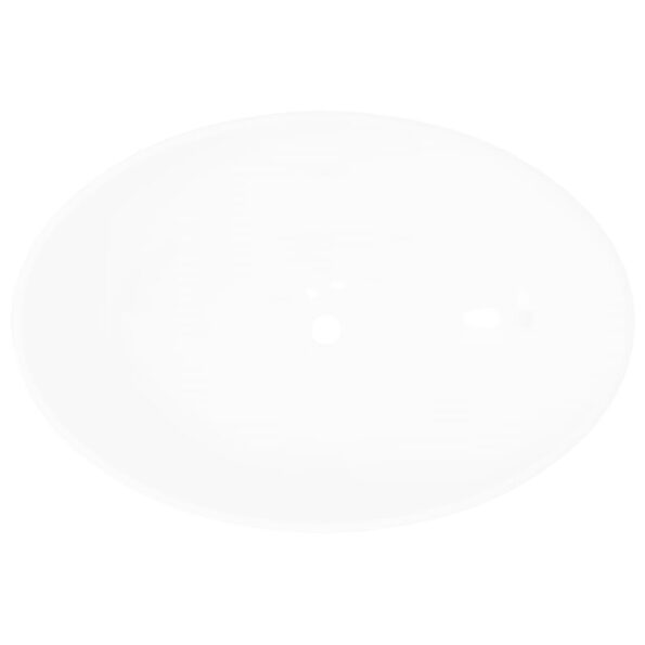 vidaXL Luxusné keramické umývadlo, oválne, biele 40x33 cm – Obrázok 3
