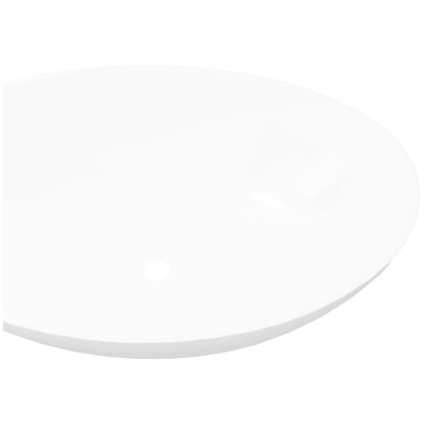 vidaXL Luxusné keramické umývadlo, oválne, biele 40x33 cm – Obrázok 4