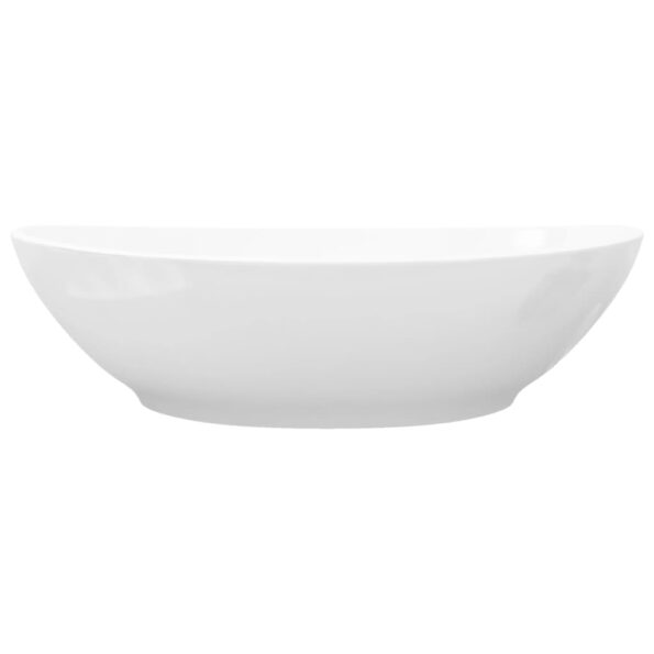 vidaXL Luxusné keramické umývadlo, oválne, biele 40x33 cm – Obrázok 5