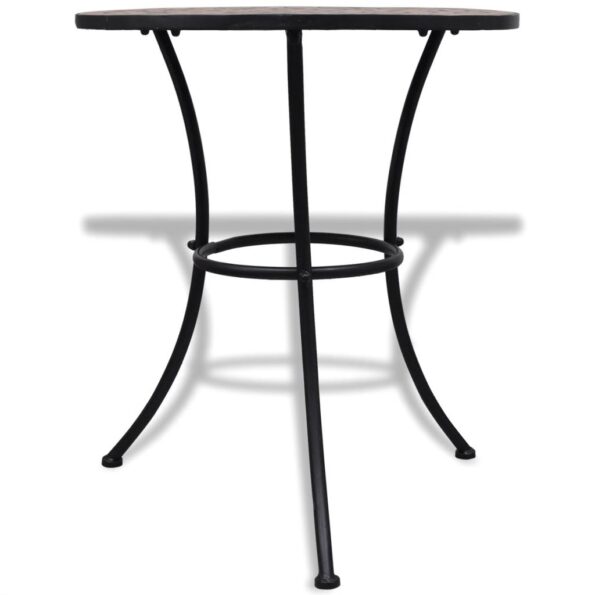 vidaXL Bistro stolík, tehlová farba 60 cm, mozaikový – Obrázok 2