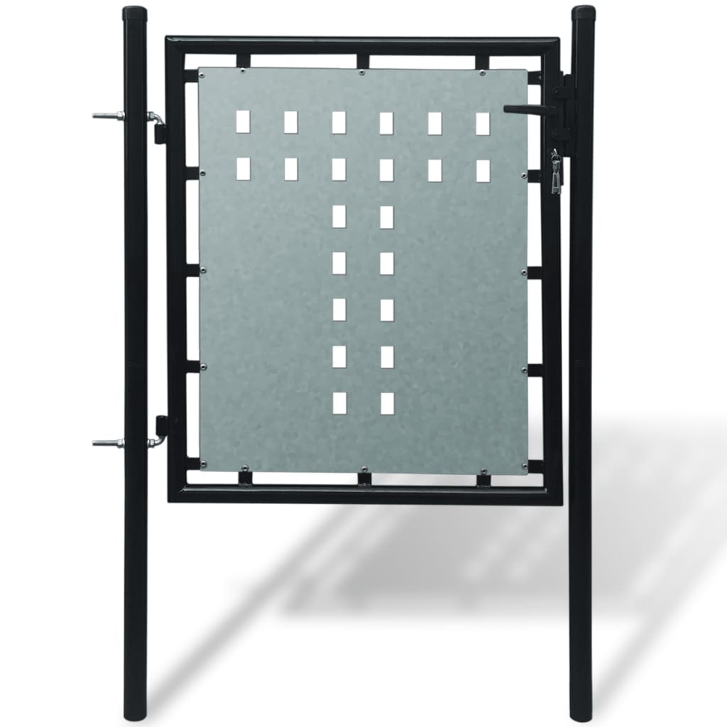 VXL8718475929109_a_en_hd_1.jpg vidaXL Čierna jednokrídlová plotová bránka 100x100 cm – Obrázok 1