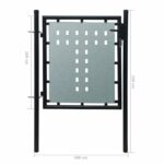 vidaXL Čierna jednokrídlová plotová bránka 100x100 cm – Obrázok 5