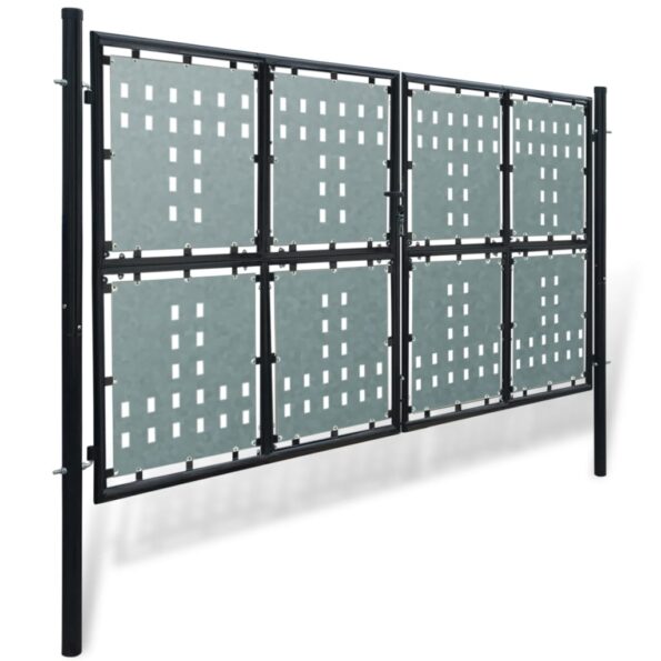 vidaXL Čierna jednokrídlová plotová bránka 300x150 cm – Obrázok 2