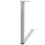 Stolové nohy s nastaviteľnou výškou, brúsený nikel 710 mm 4 ks – Obrázok 2