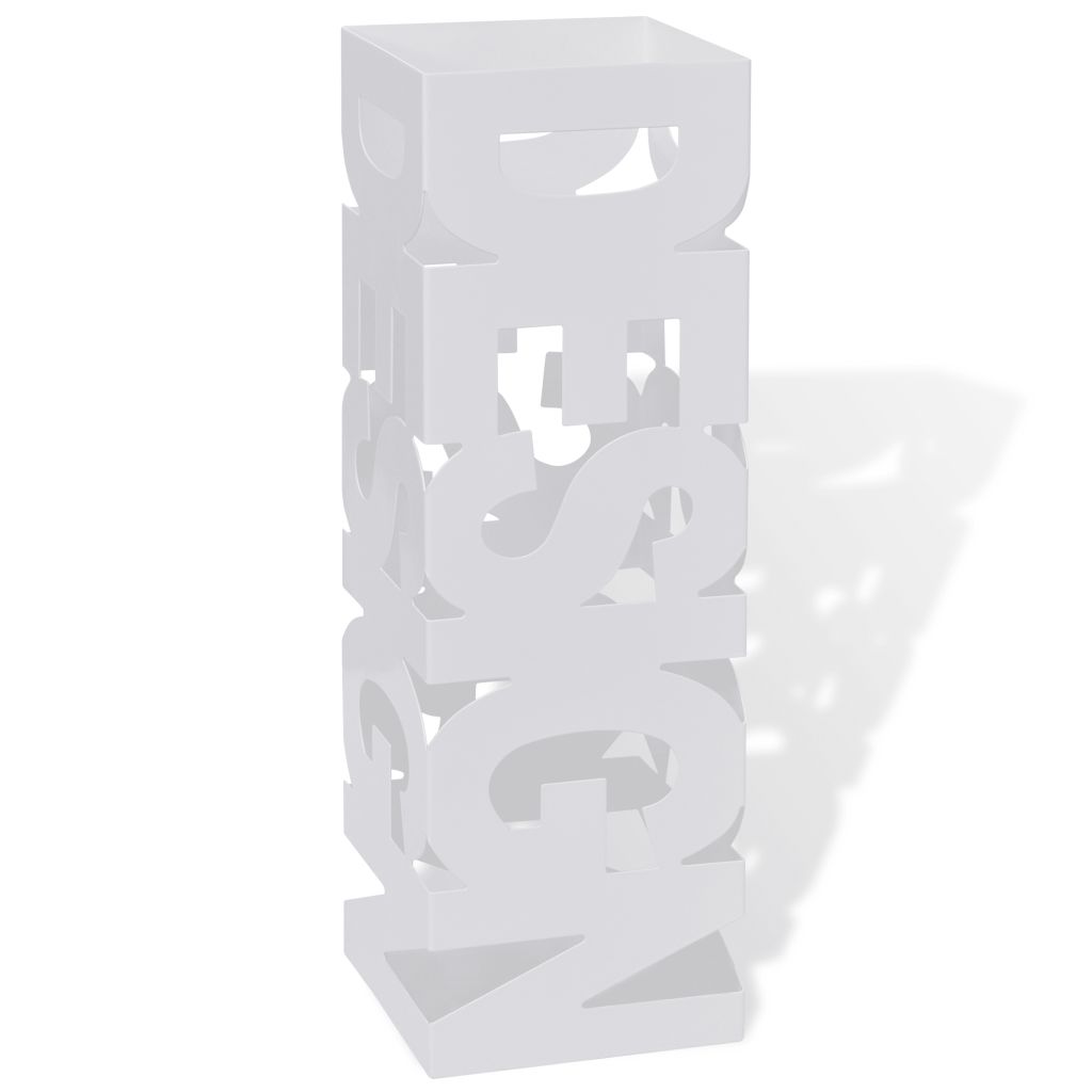 VXL8718475954668_a_en_hd_1.jpg Biely hranatý oceľový stojan na dáždniky a vychádzkové palice 48,5 cm – Obrázok 1
