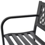 vidaXL Záhradná lavička 118 cm, oceľ, čierna – Obrázok 3