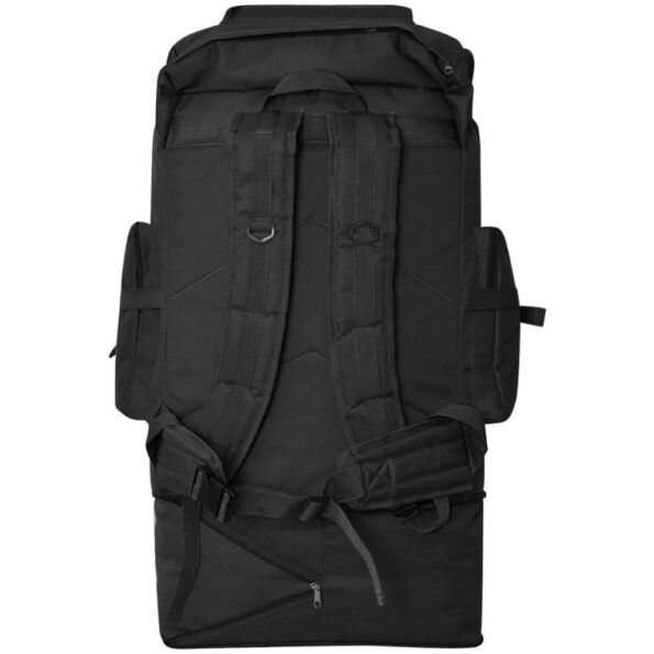 vidaXL Vojenský batoh XXL, 100 l, čierny – Obrázok 5
