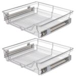 vidaXL Výsuvný drôtený kôš 2 ks strieborný 600 mm – Obrázok 2