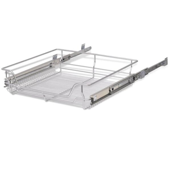 vidaXL Výsuvný drôtený kôš 2 ks strieborný 600 mm – Obrázok 6