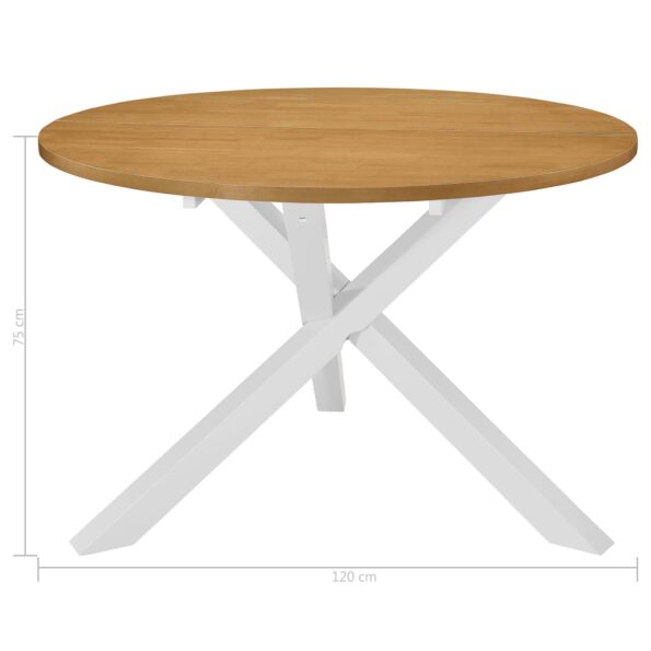 vidaXL Jedálenský stôl, biely 120x75 cm, MDF – Obrázok 4