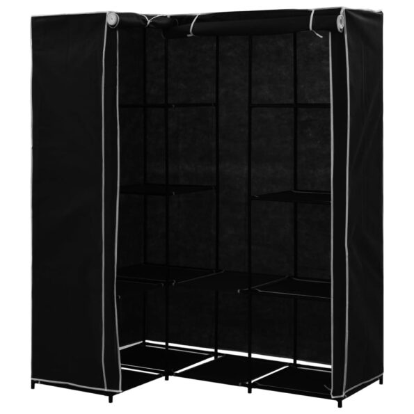 vidaXL Rohový šatník čierny 130x87x169 cm – Obrázok 3