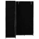 vidaXL Rohový šatník čierny 130x87x169 cm – Obrázok 4