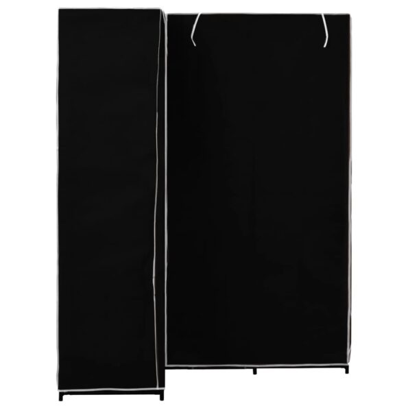 vidaXL Rohový šatník čierny 130x87x169 cm – Obrázok 4
