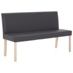 vidaXL Lavica z umelej kože 139,5 cm sivá – Obrázok 2