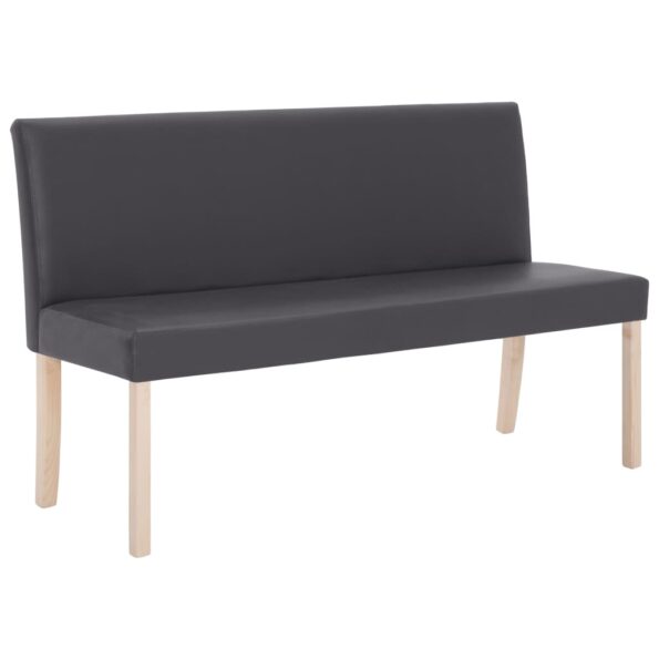 vidaXL Lavica z umelej kože 139,5 cm sivá – Obrázok 2