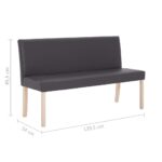 vidaXL Lavica z umelej kože 139,5 cm sivá – Obrázok 8