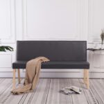 vidaXL Lavica z umelej kože 139,5 cm sivá