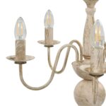 vidaXL Luster biely antický 5 x E14 žiarovky – Obrázok 5