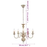 vidaXL Luster biely antický 5 x E14 žiarovky – Obrázok 6
