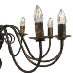 vidaXL Luster, čierny, starožitný 12 x žiarovky E14 – Obrázok 6