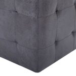 vidaXL Nočné stolíky 2 ks sivé 30x30x30 cm umelá semišová koža – Obrázok 5