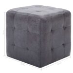 vidaXL Nočné stolíky 2 ks sivé 30x30x30 cm umelá semišová koža – Obrázok 6